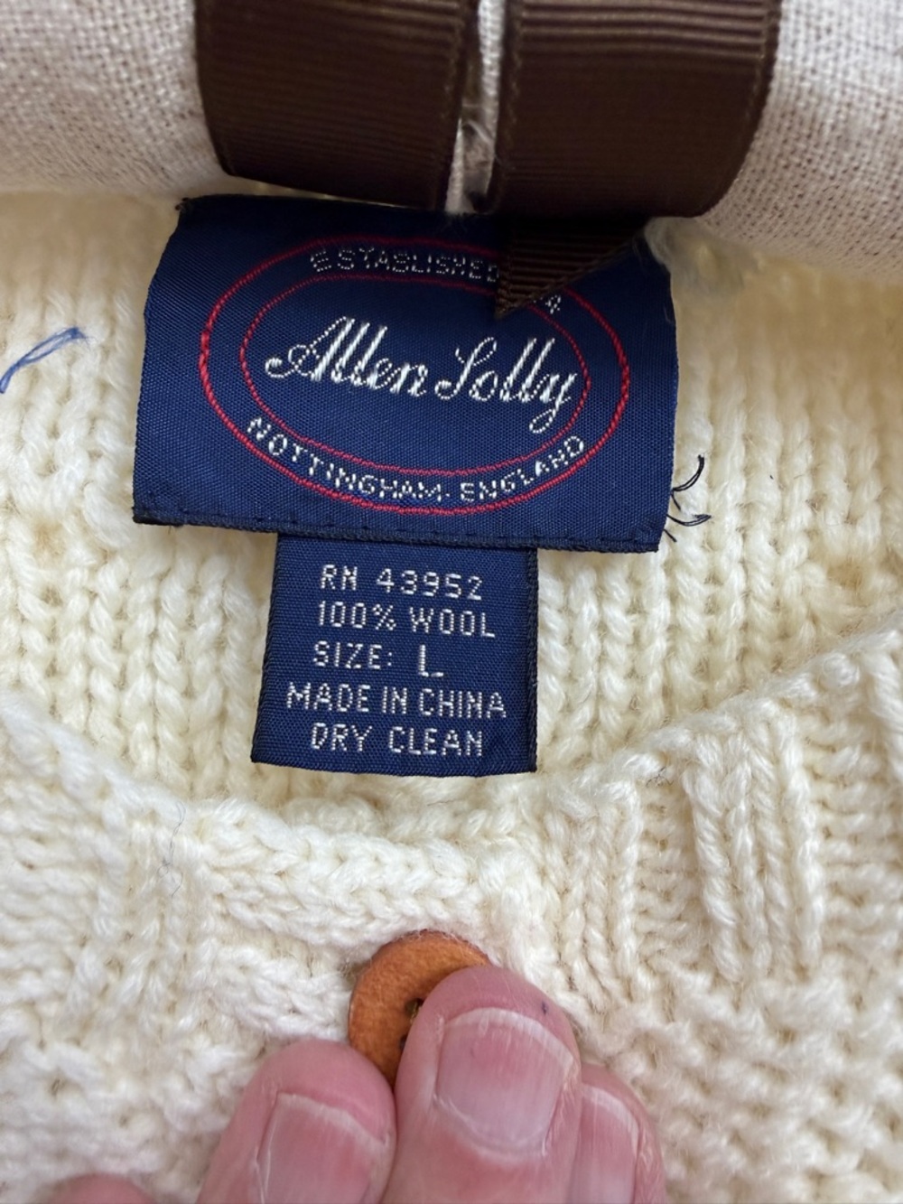 Allen Solly Cream Bobble Cable Knit Cardigan, EUC - Picture 3 of 3